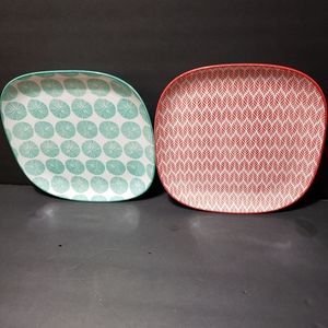 Set of 2 SELAMICA Porcelain Square Dinner Plates